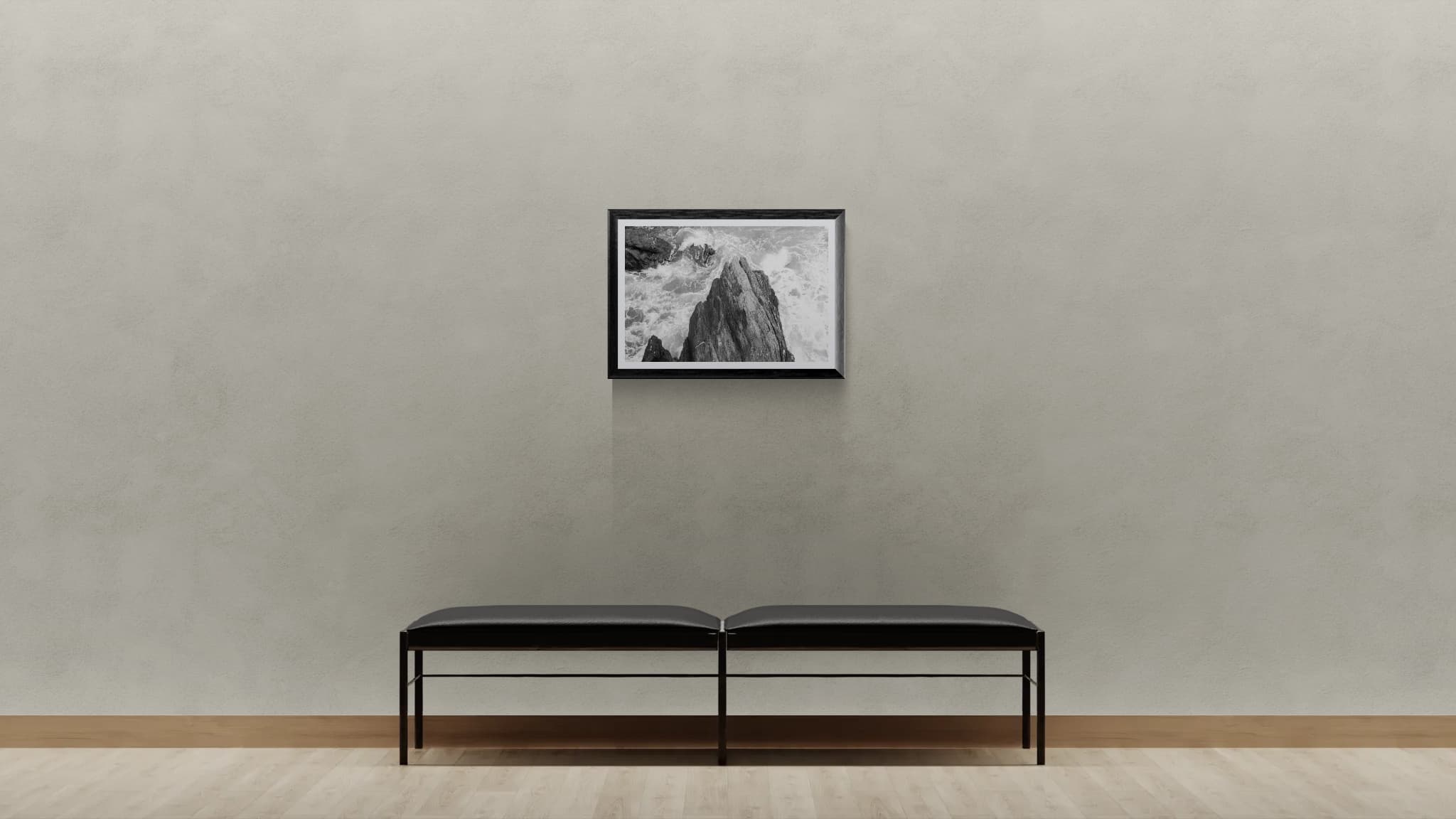 Pinnacle shown framed in a room; prints supplied unframed