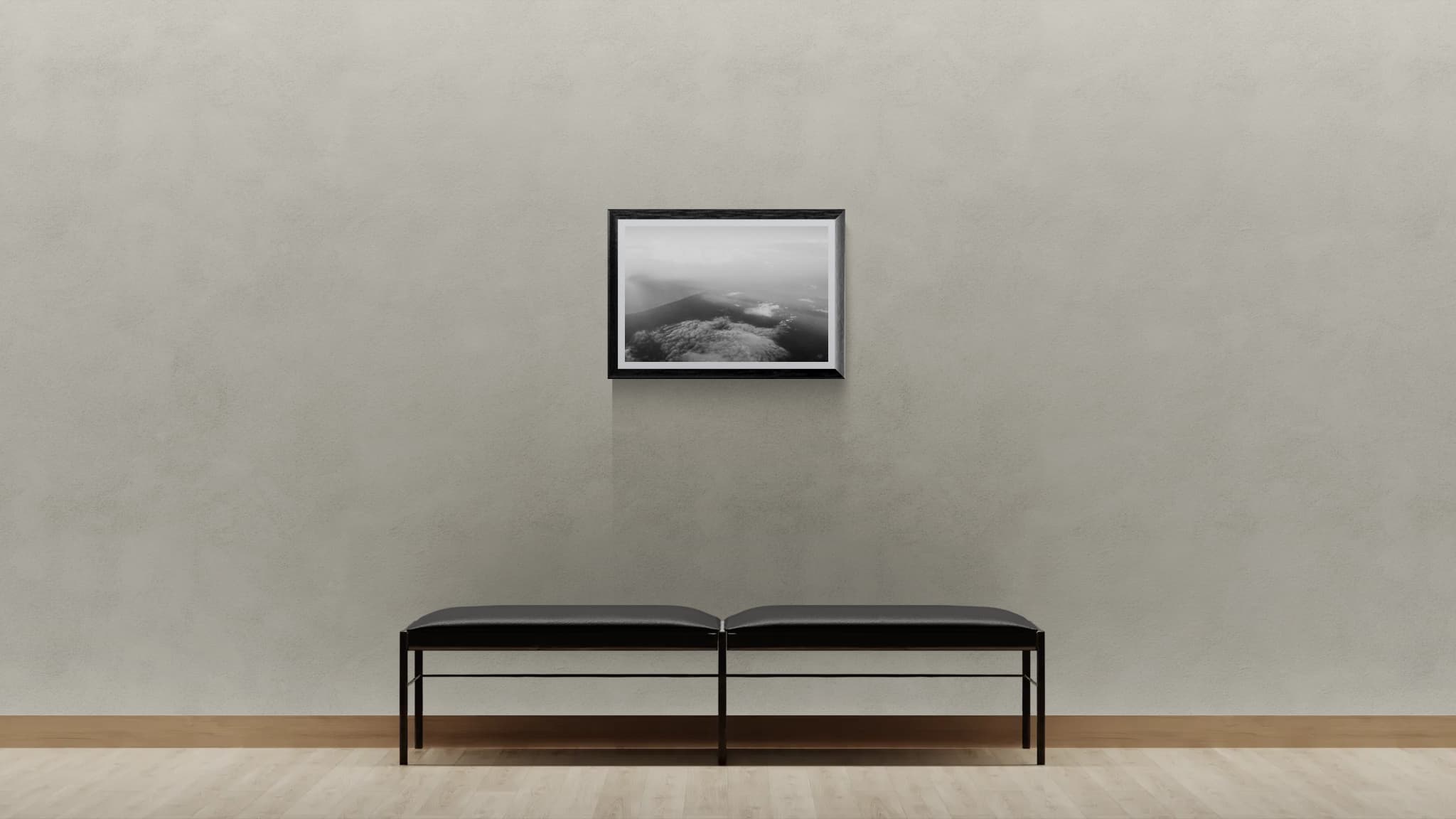 Above the Weather shown framed in a gallery setting