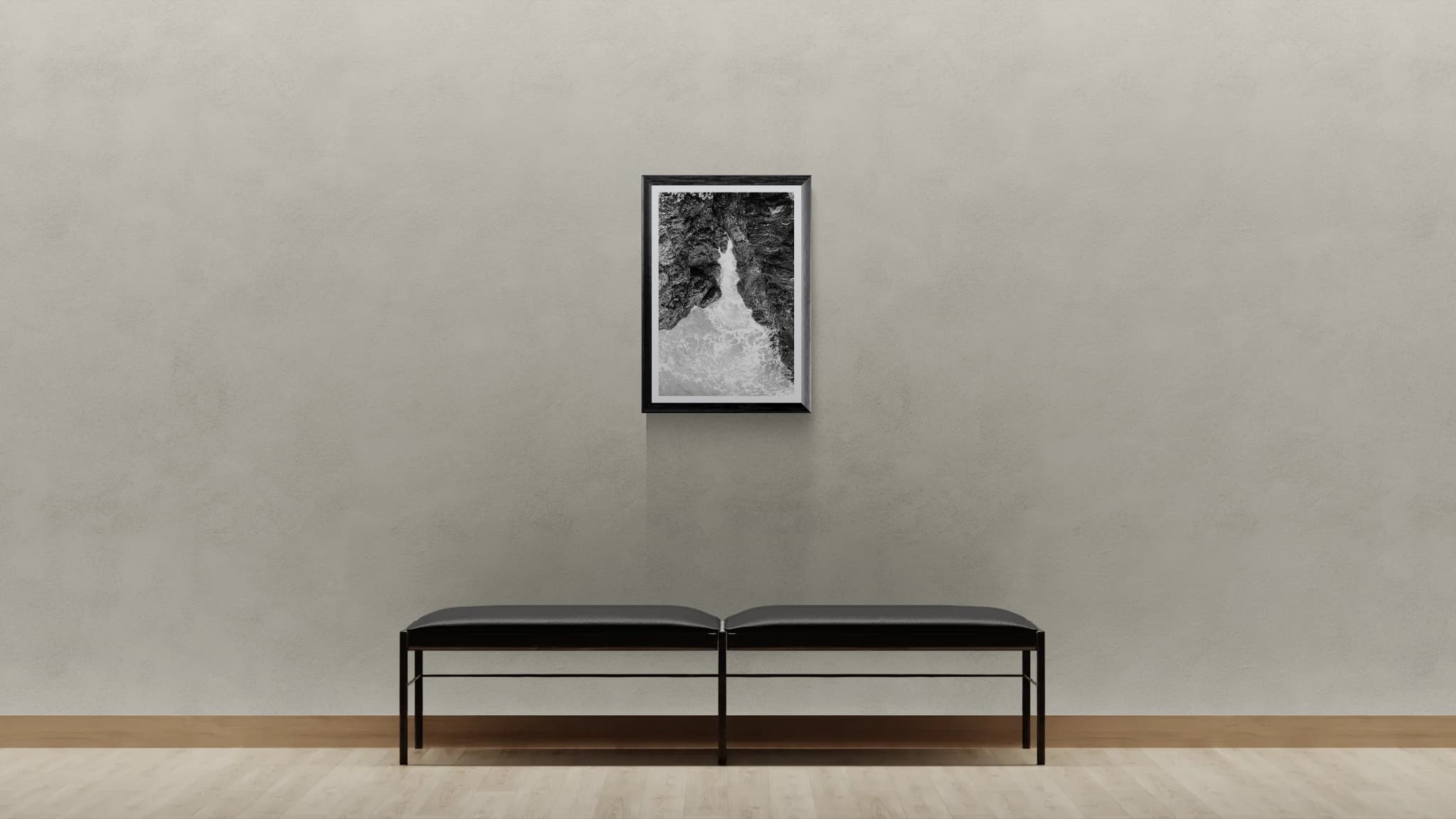 Cleft shown framed in a gallery setting