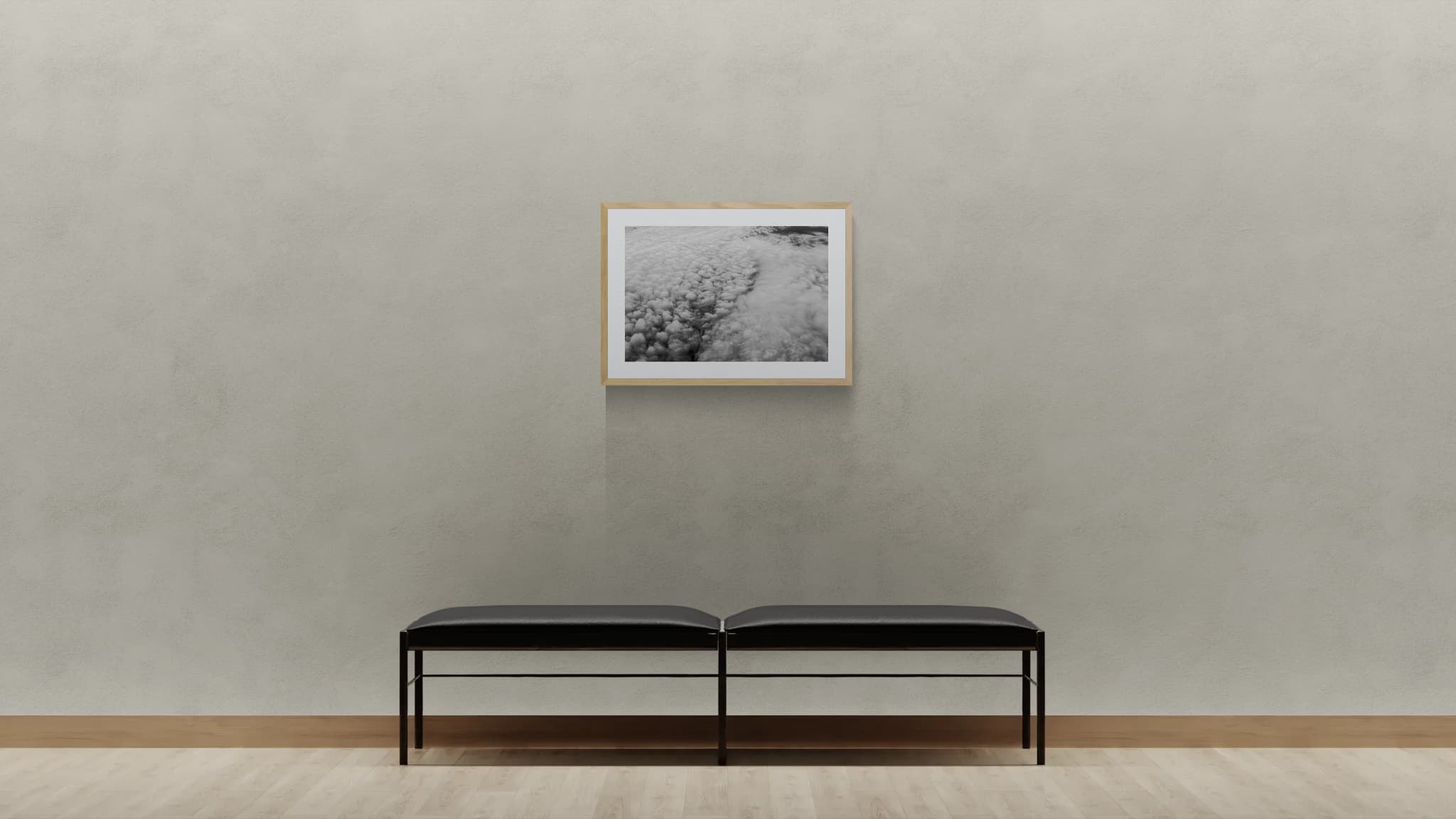 Cloud Channel shown framed in a gallery setting