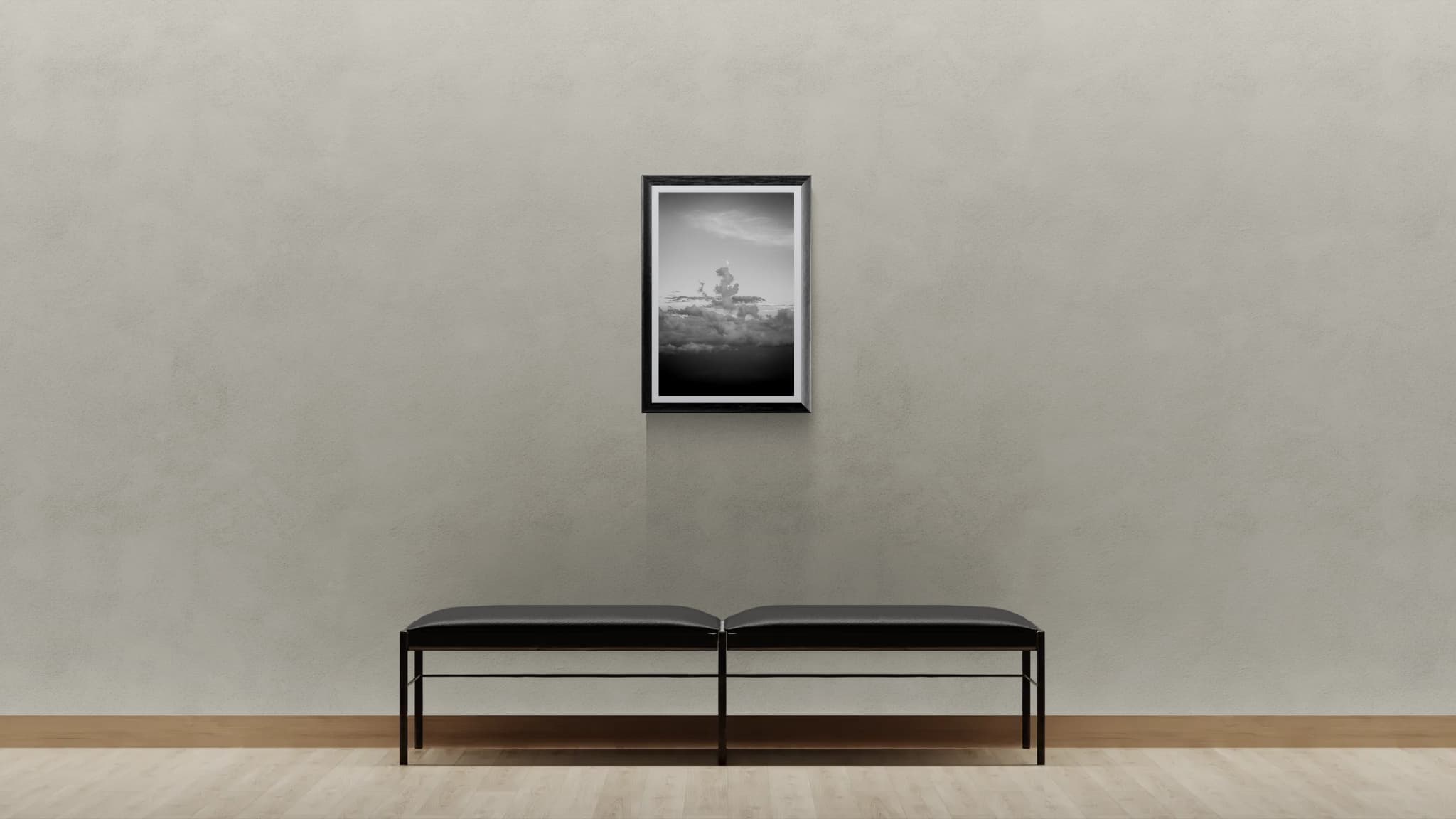 Last Light shown framed in a gallery setting